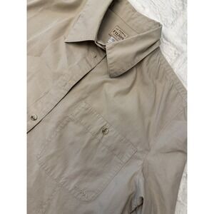 CC Filson Shirt Womens Large‎ Tan Long Sleeve Button Up 100% Cotton